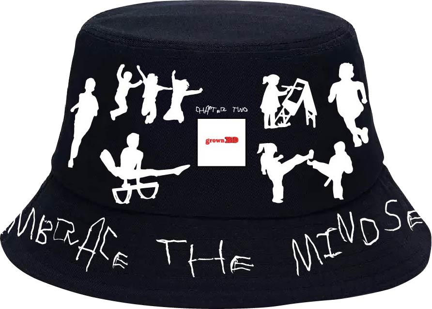 "EMBRACE THE MINDSET" BUCKET HAT in BLACK